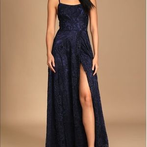 Lulus dress worn once, dark purple blueish lace. Very flattering